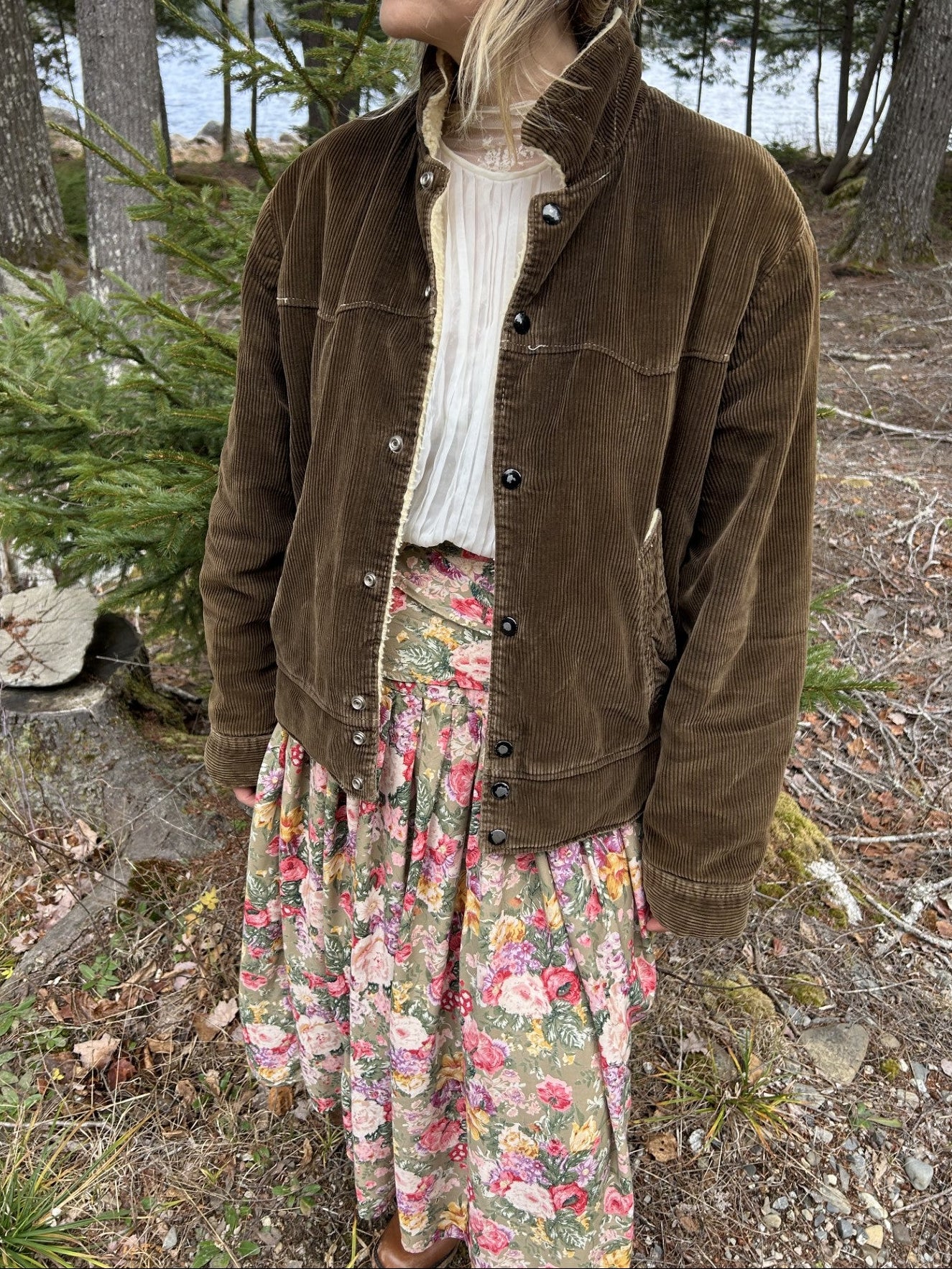 Vintage 1970's Oakbrook Sportswear Sherpa Lined Corduroy Jacket