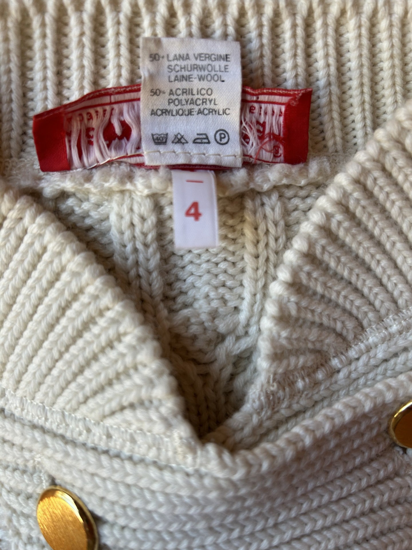 Vintage Alan Manoukian Belgium Wool Blend Cable Knit Sweater Bomber