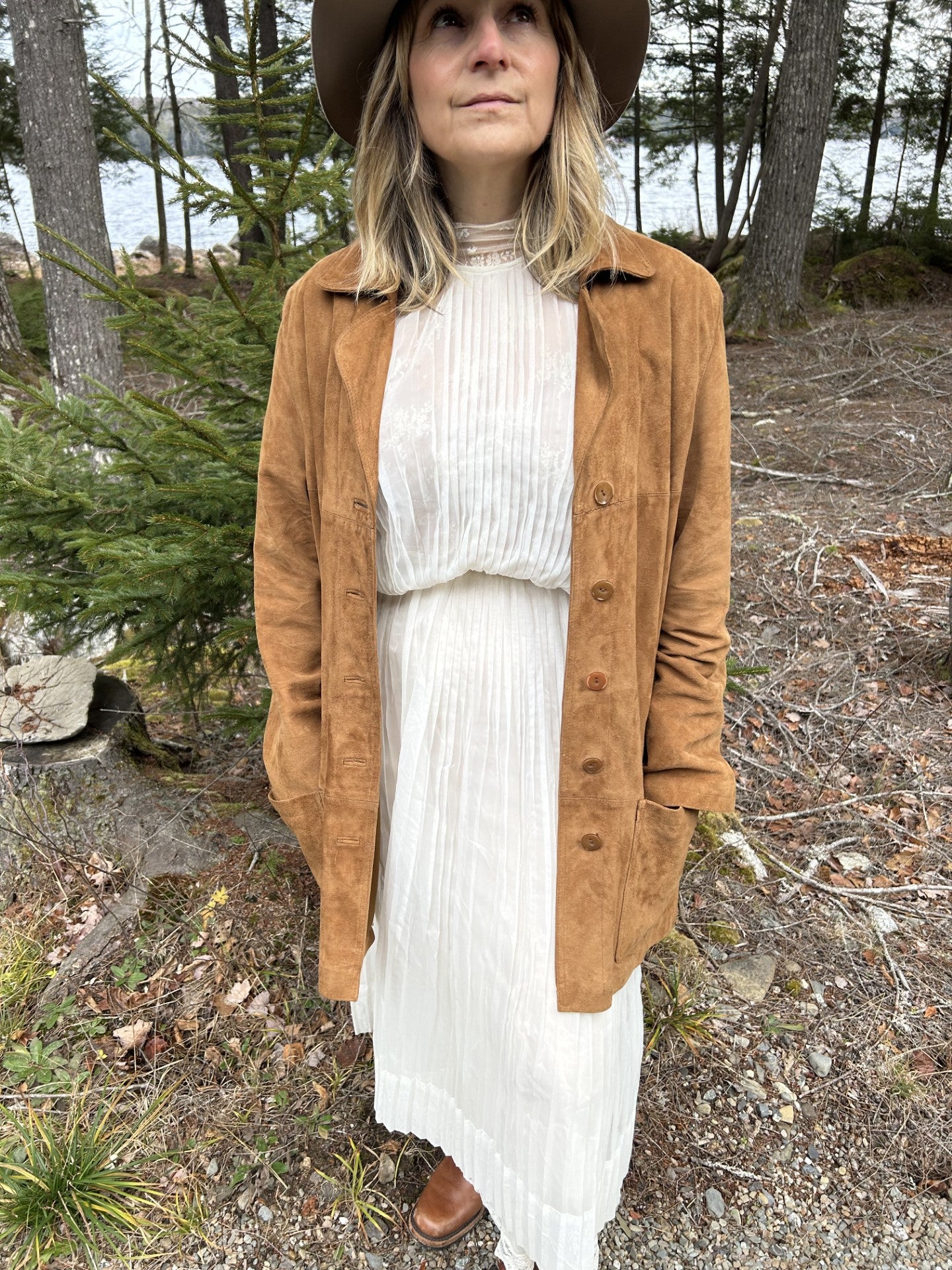 Vintage "1990s Does 70s" Genuine Suede Jacket