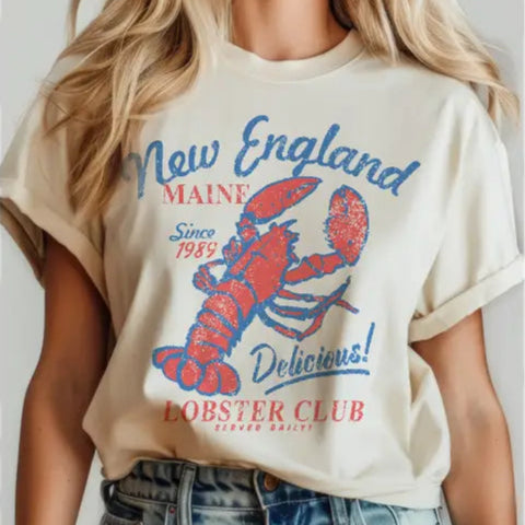 New England Maine Lobster Club Cotton Tee