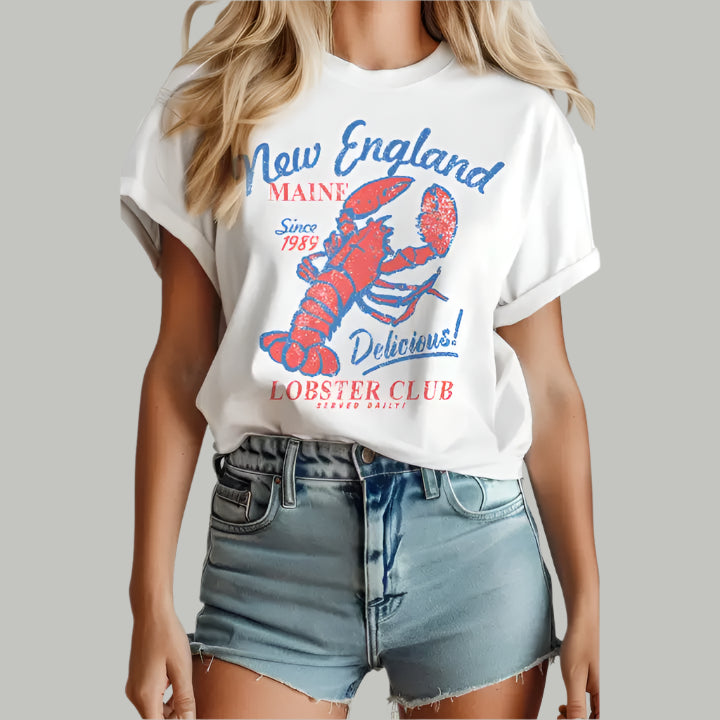 New England Maine Lobster Club Cotton Tee