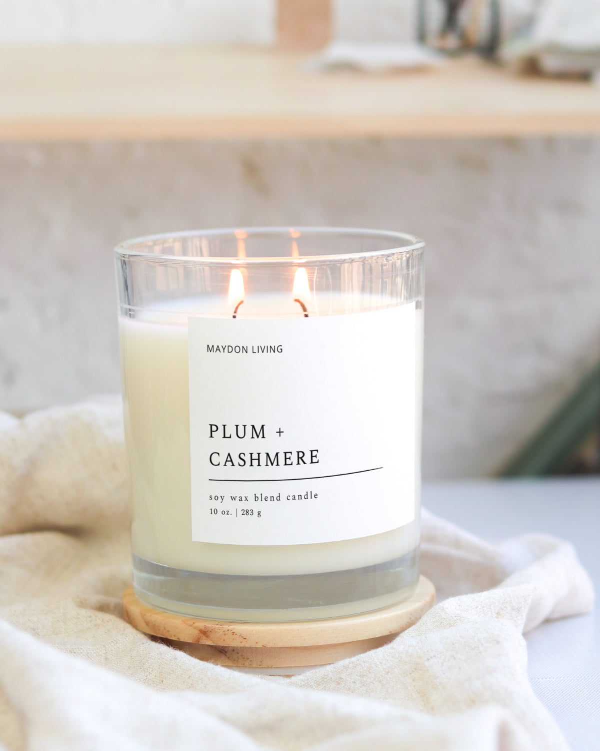 Plum + Cashmere Soy Glass Candle