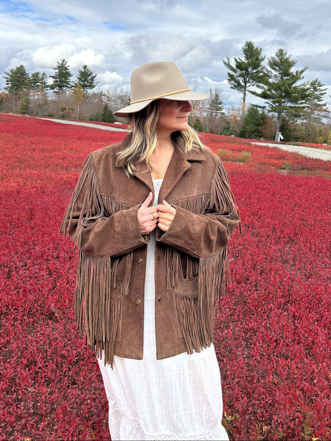 Vintage 1970's Schott Roughout Suede Western Fringe Jacket