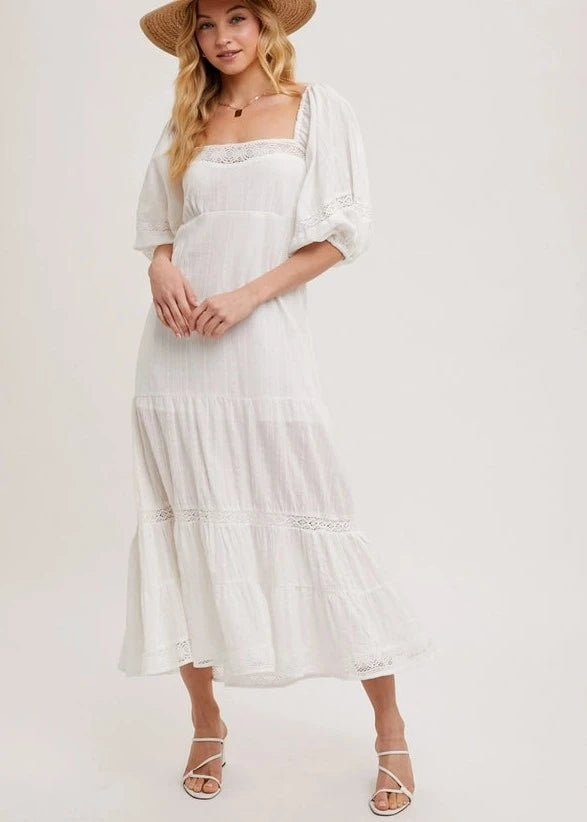 white christmas dresses Prairie Cotton Dress main image 1