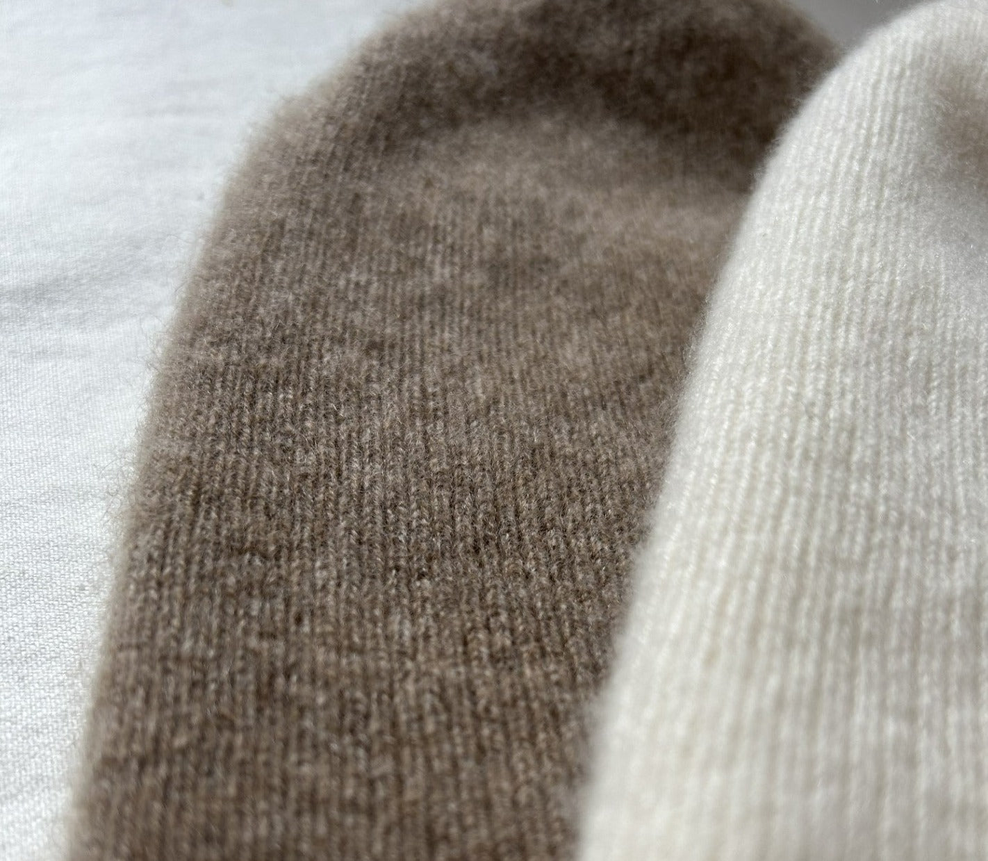 100% Cashmere Ribbed Knit Beanie