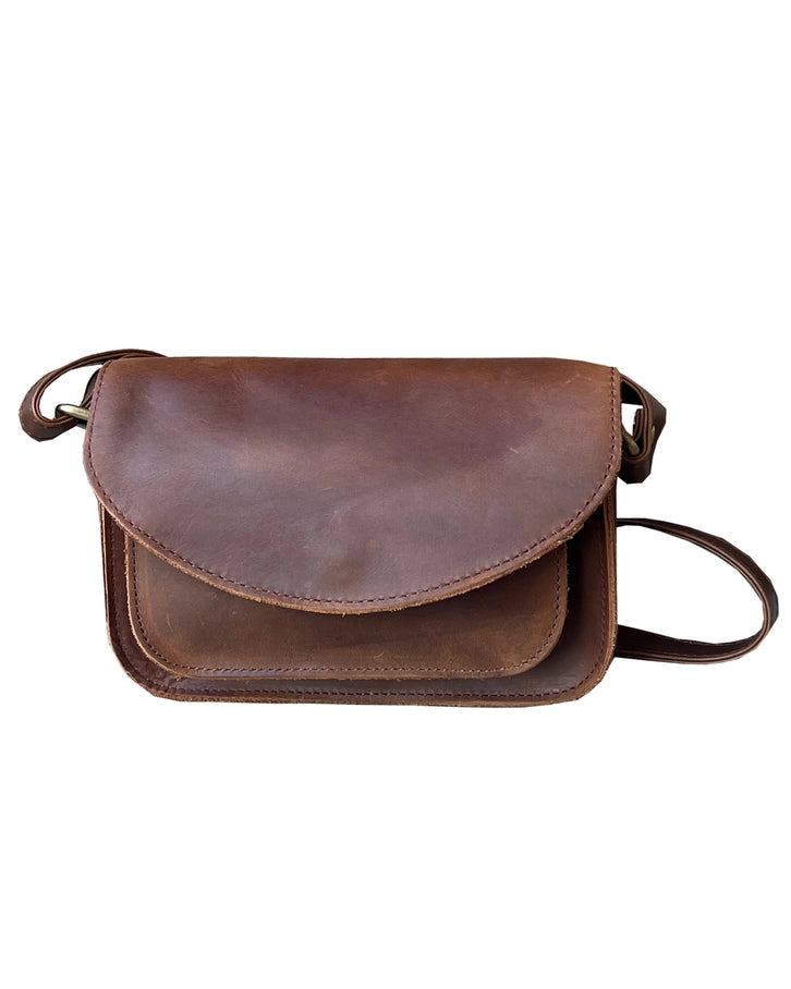 100% Genuine Leather Flap Crossbody