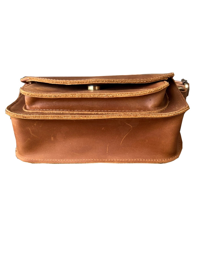 100% Genuine Leather Flap Crossbody