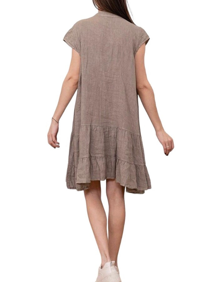 Mila 100% Linen Babydoll Dress