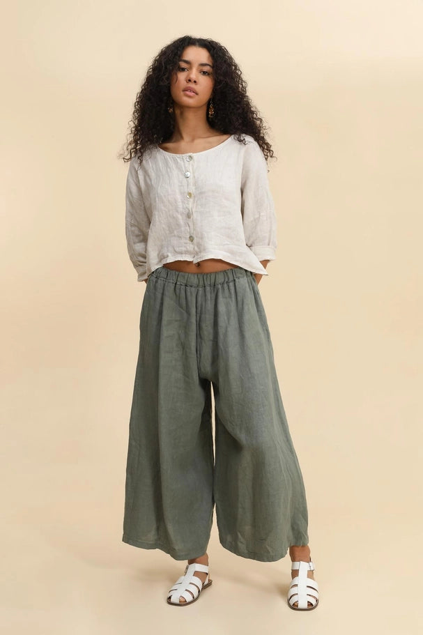 Brisa 100% European Linen Wide Leg Pants