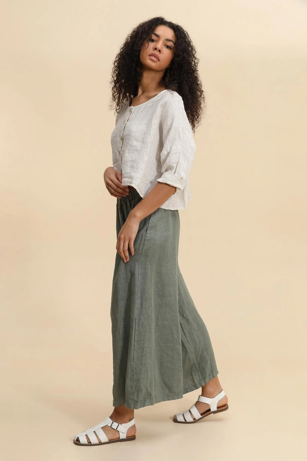 Brisa 100% European Linen Wide Leg Pants