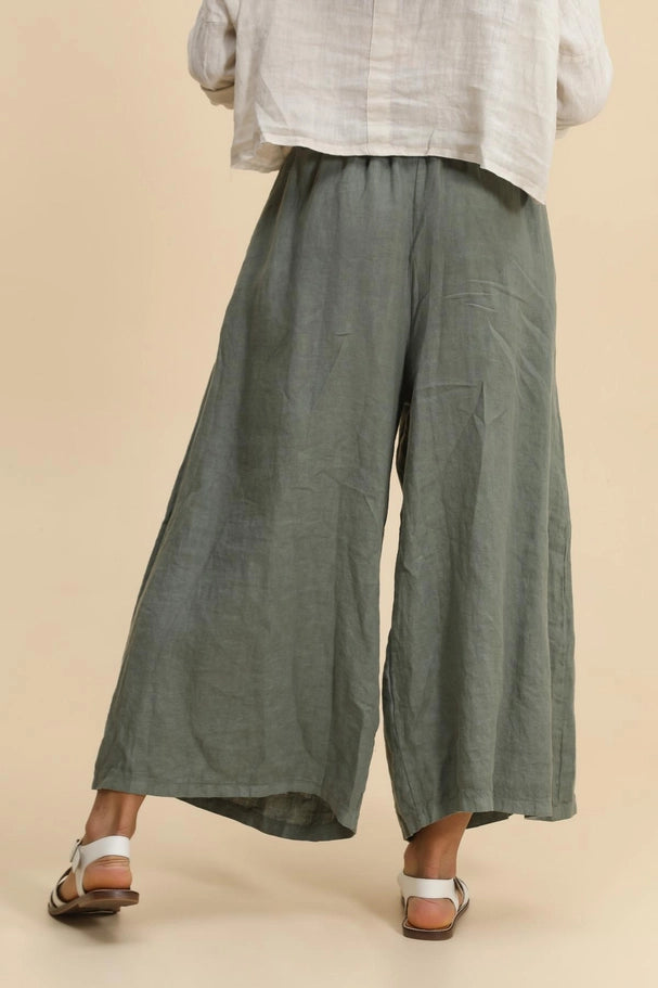 Brisa 100% European Linen Wide Leg Pants