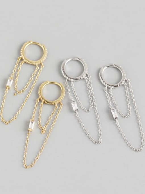 Elizabeth Baguette Chain Hoop Earrings