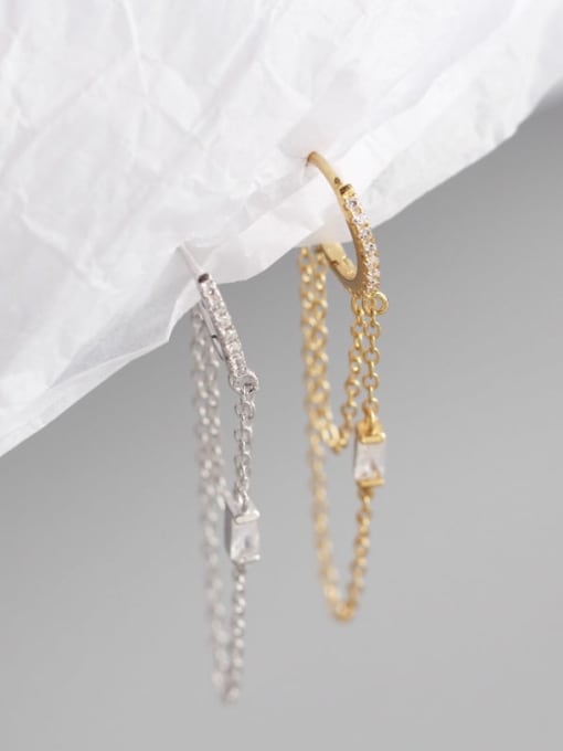 Elizabeth Baguette Chain Hoop Earrings