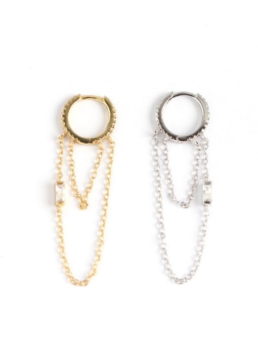 Elizabeth Baguette Chain Hoop Earrings