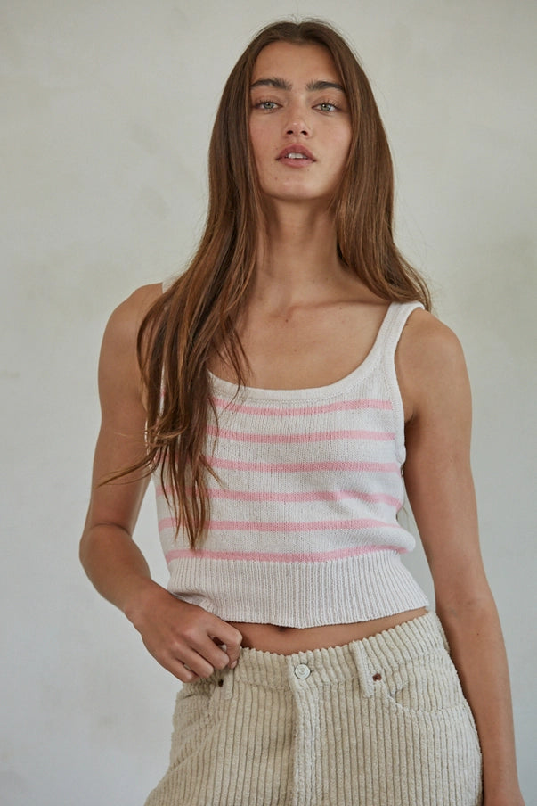 The Amber Cotton Stripe Sweater Tank