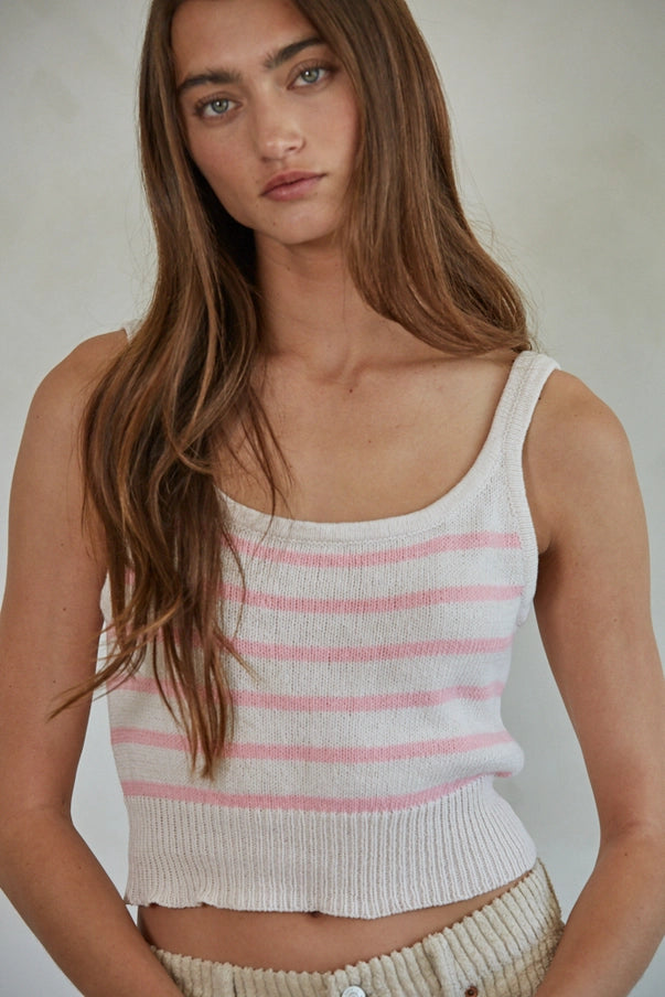 The Amber Cotton Stripe Sweater Tank