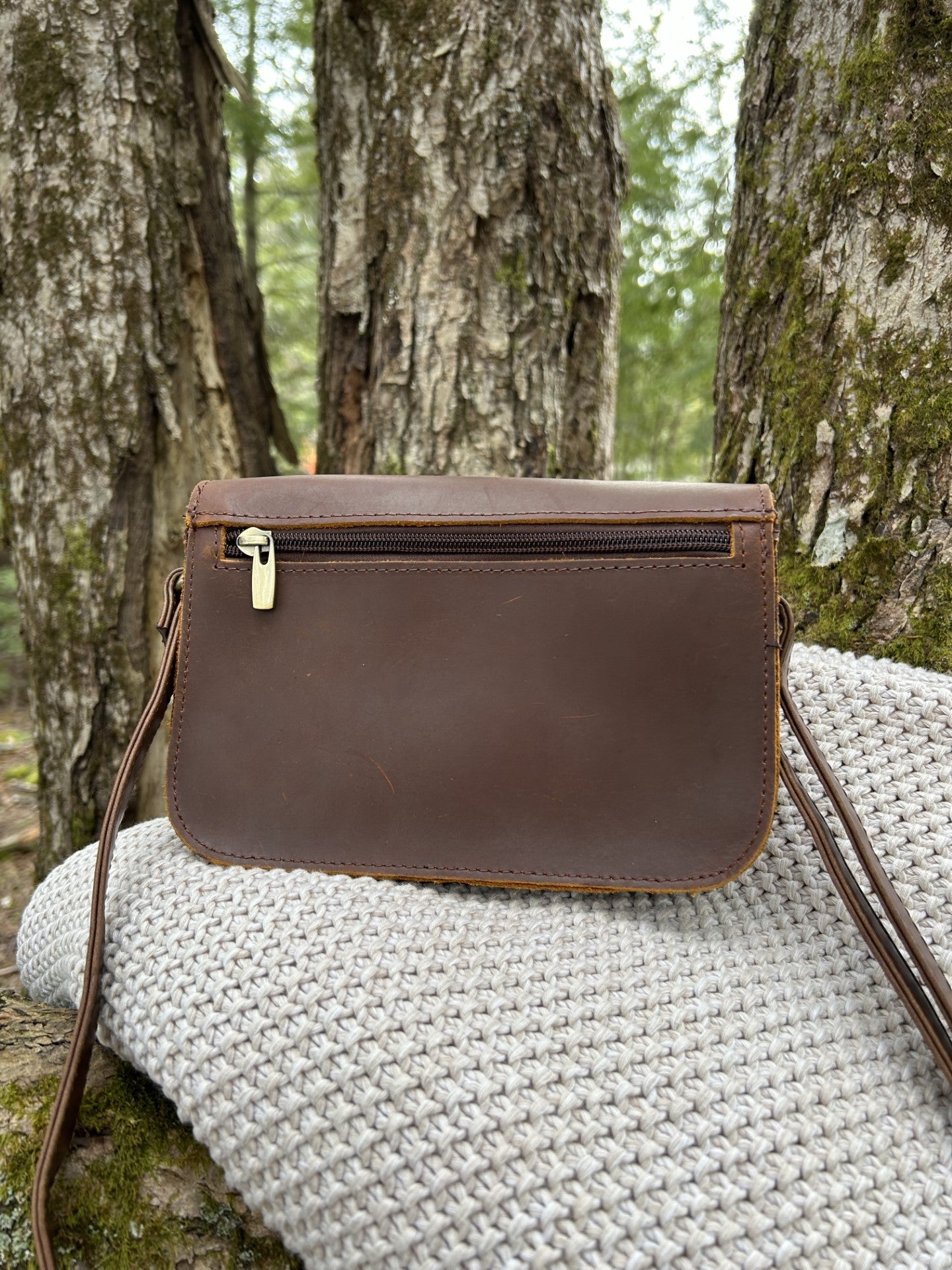 100% Genuine Leather Flap Crossbody