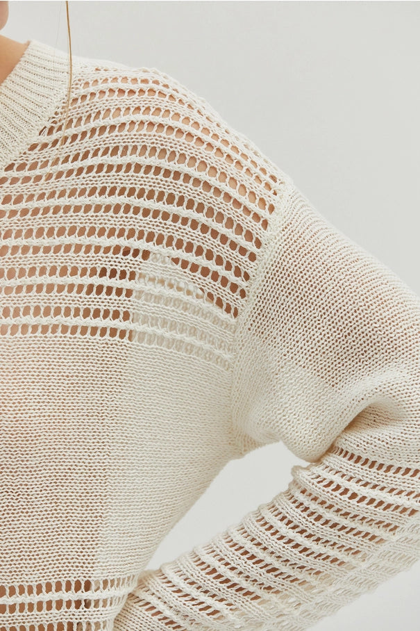 Dylan Linen Open Knit Sweater