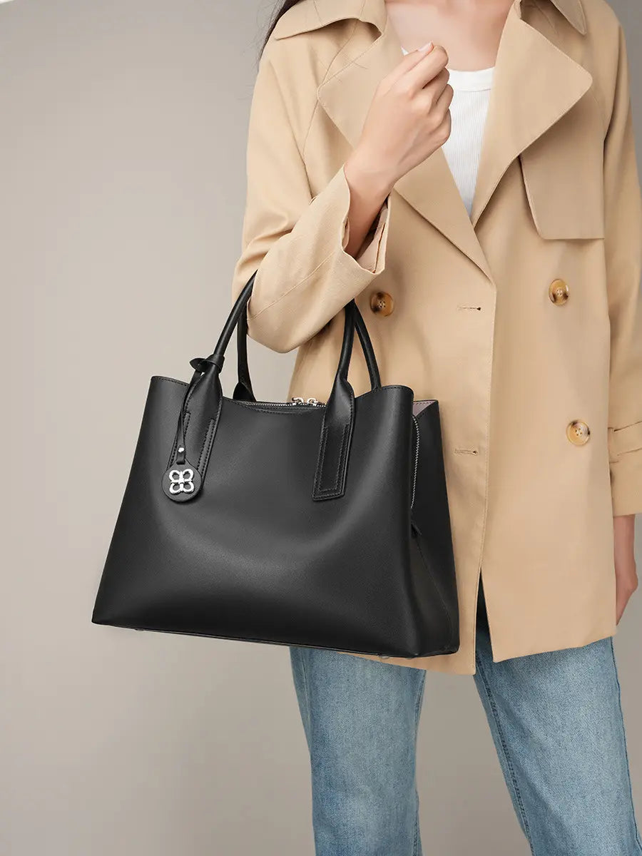 The Amelia Basket Tote Genuine Leather