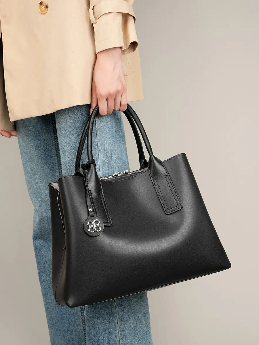 The Amelia Basket Tote Genuine Leather