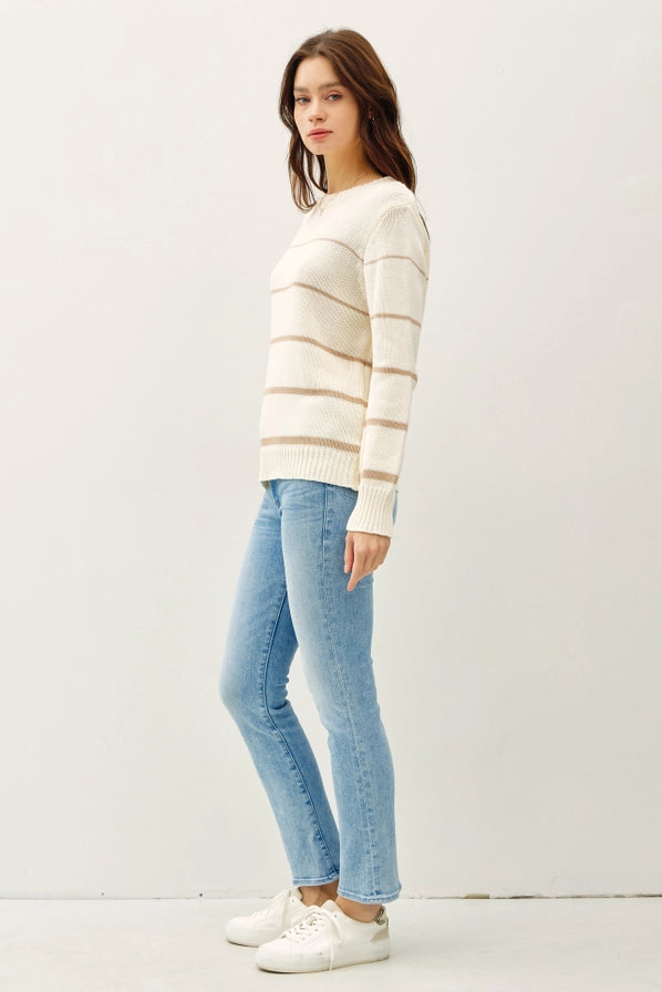 Ally Stripe Crew Knit Sweater