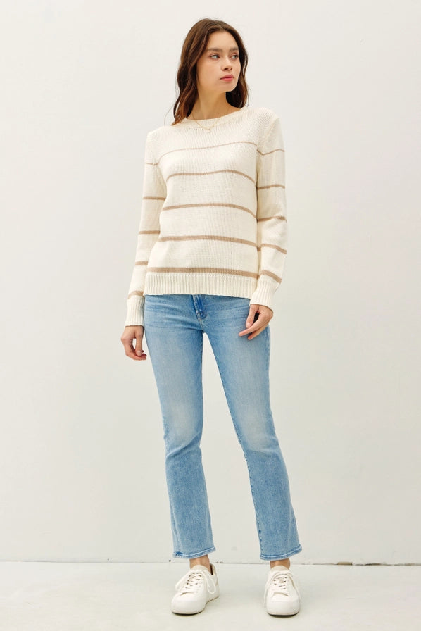 Ally Stripe Crew Knit Sweater