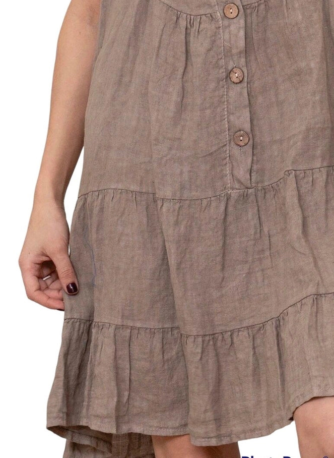 Mila 100% Linen Babydoll Dress