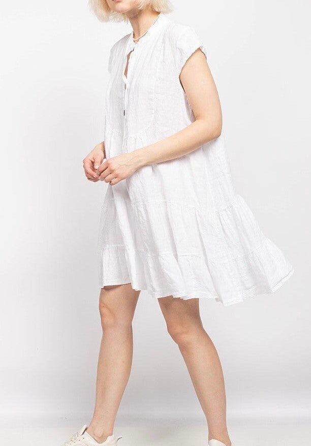 Mila 100% Linen Babydoll Dress