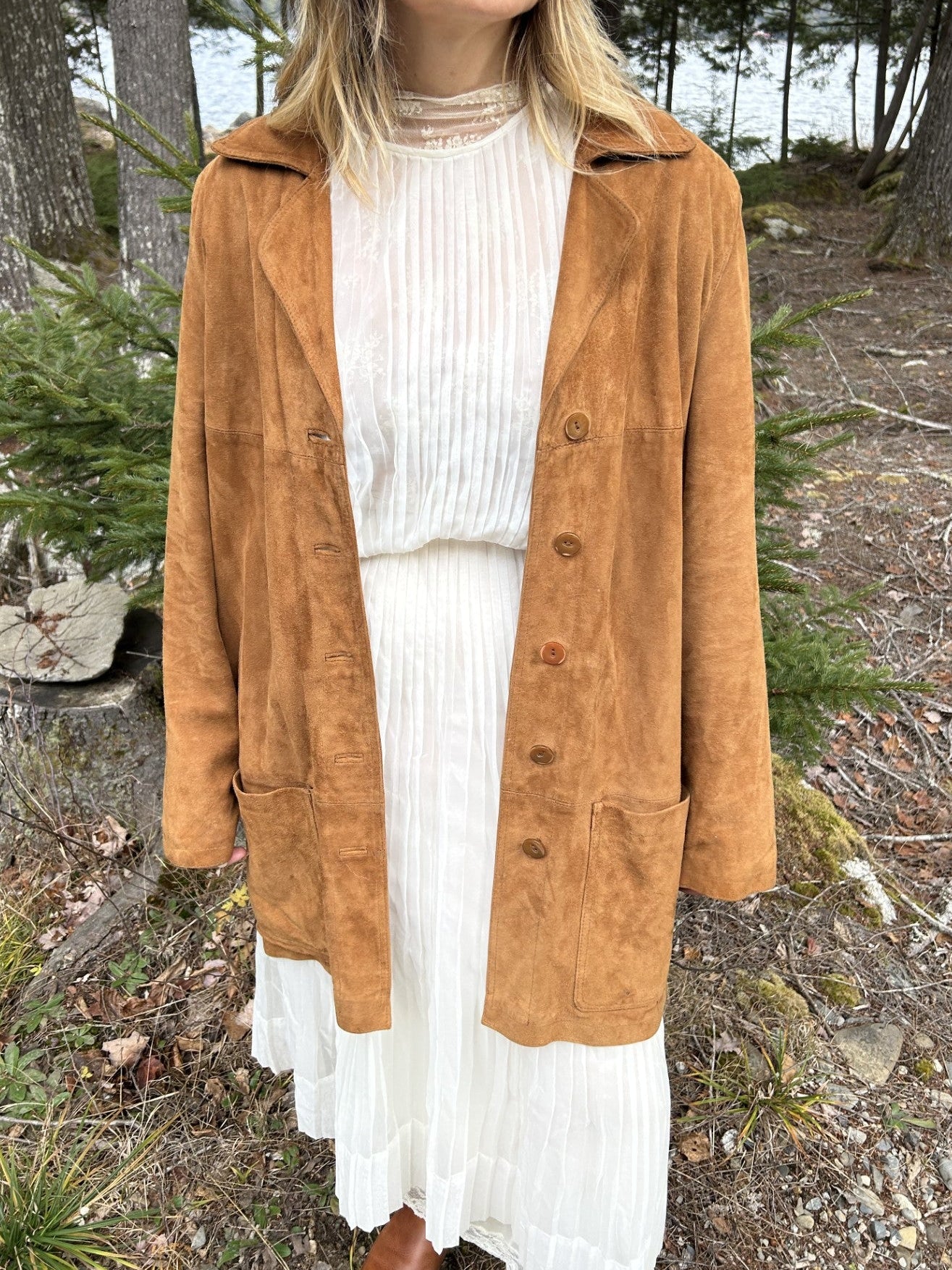 Vintage "1990s Does 70s" Genuine Suede Jacket