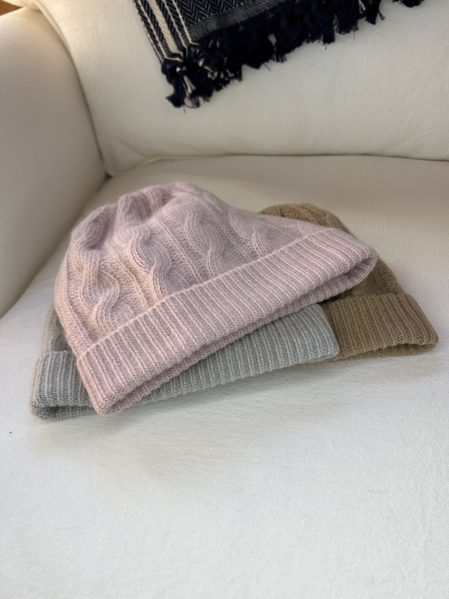 Portolano 100% Cashmere Cable Knit Beanie