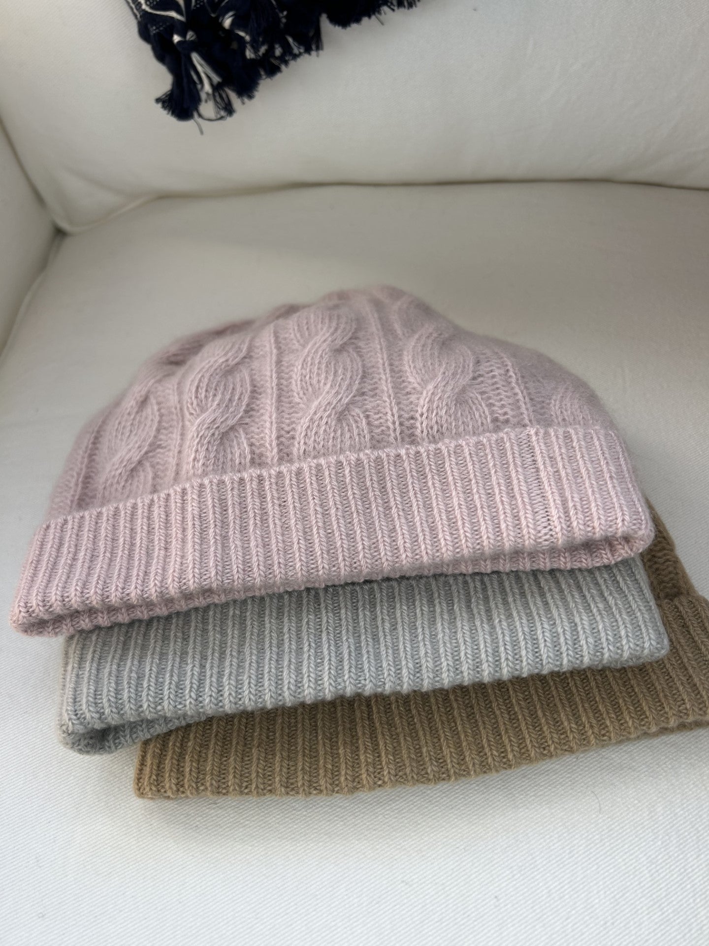 Portolano 100% Cashmere Cable Knit Beanie