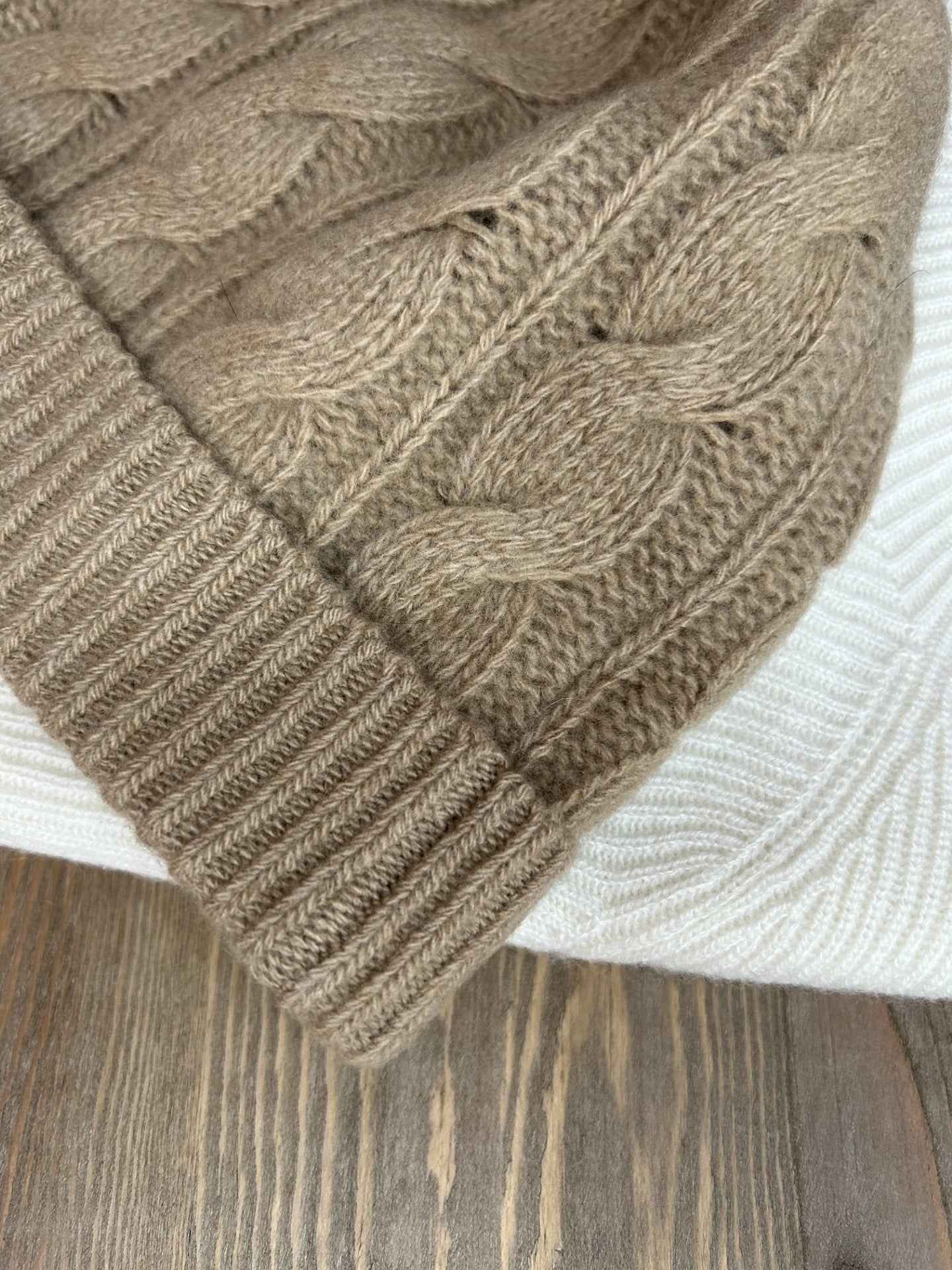 Portolano 100% Cashmere Cable Knit Beanie