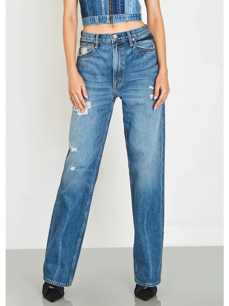 River High Rise Wide Straight Jeans