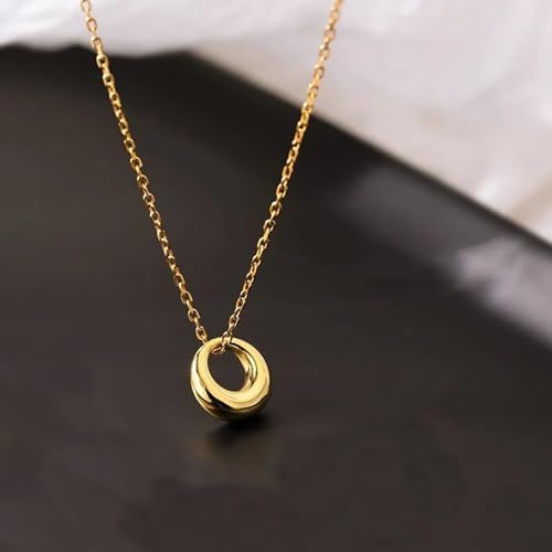 Saylor Circle Necklace - 14K Gold Plated 925 Sterling Silver