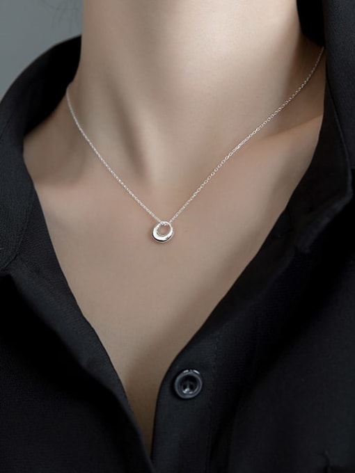 Saylor Circle Necklace - 14K Gold Plated 925 Sterling Silver