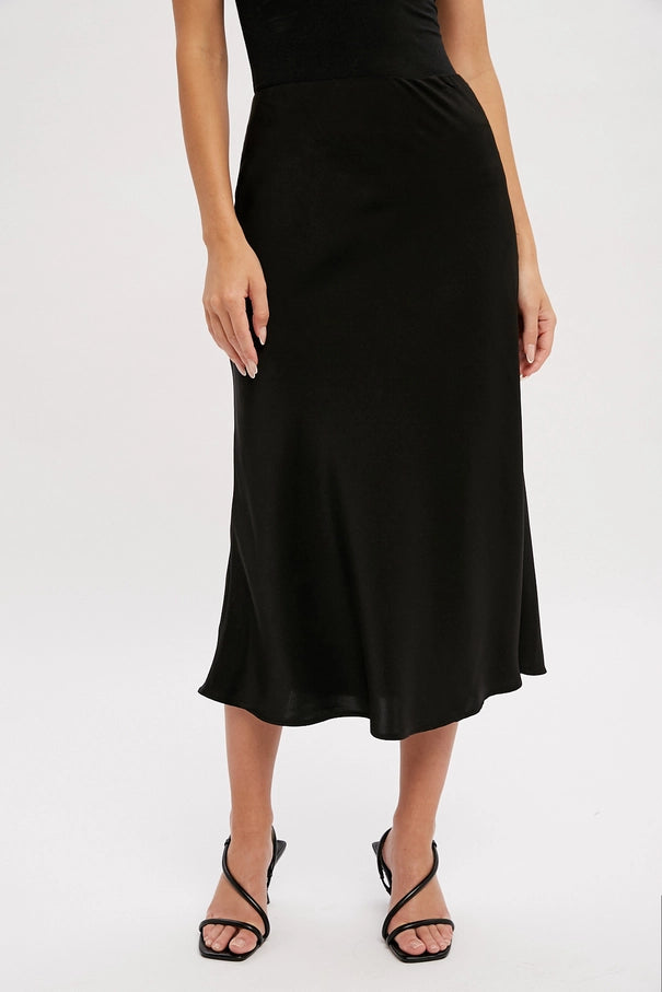 Amelia May Satin Midi Skirt