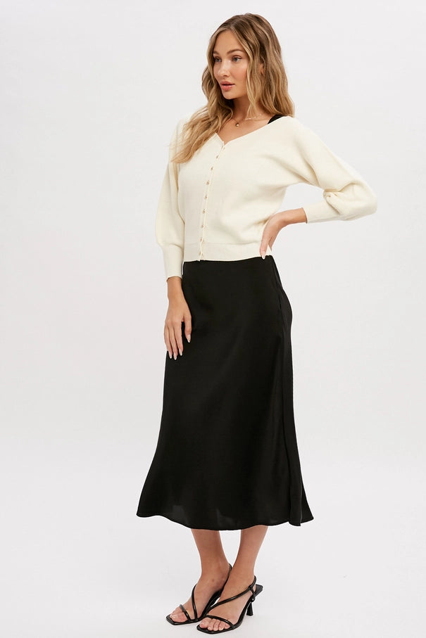 Amelia May Satin Midi Skirt