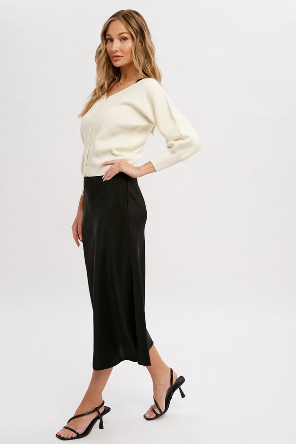 Amelia May Satin Midi Skirt