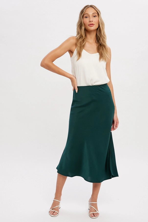 Amelia May Satin Midi Skirt