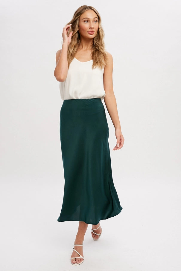 Amelia May Satin Midi Skirt