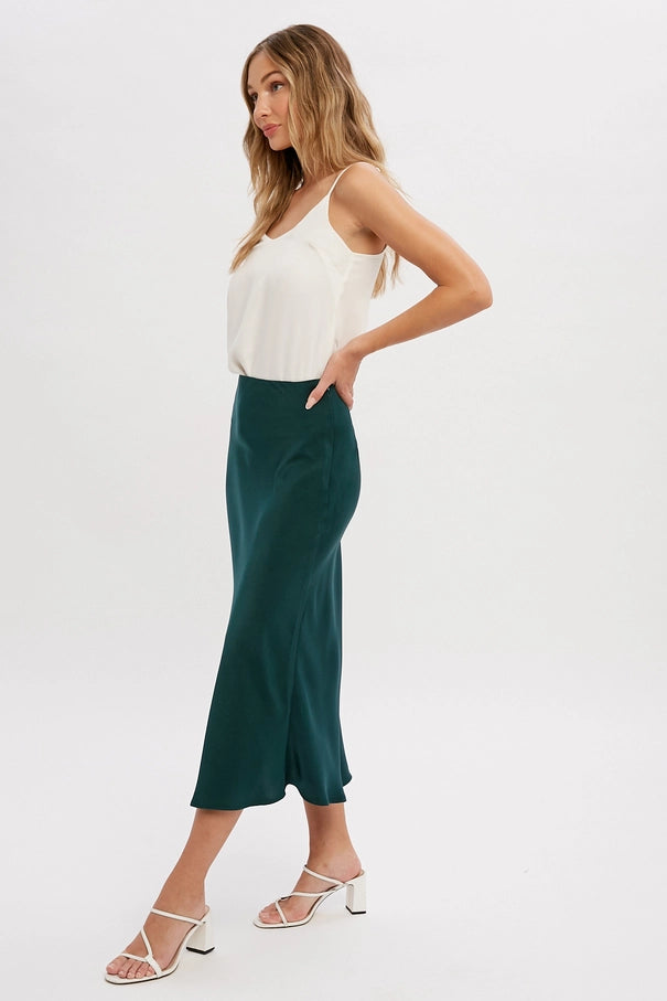 Amelia May Satin Midi Skirt