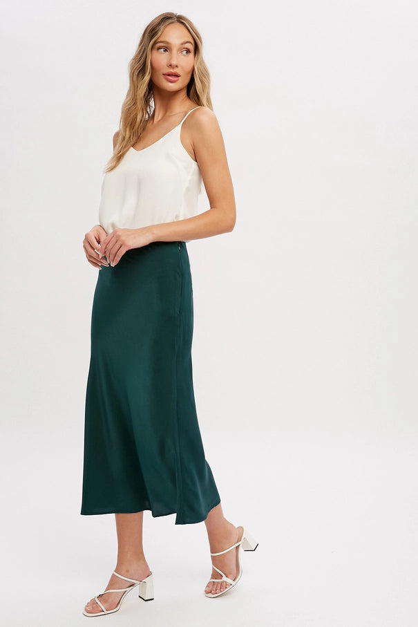 Amelia May Satin Midi Skirt