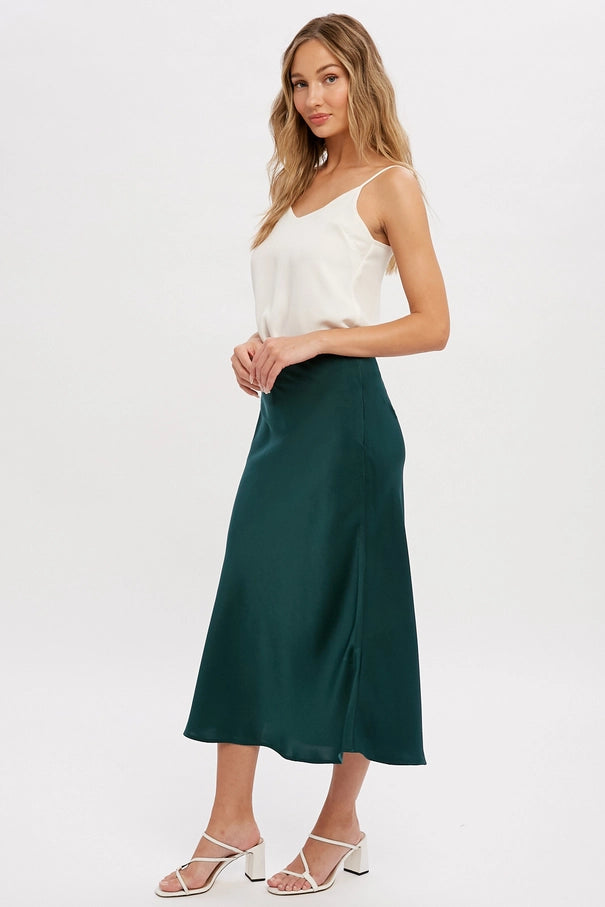 Amelia May Satin Midi Skirt