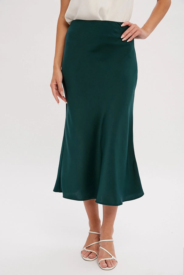 Amelia May Satin Midi Skirt