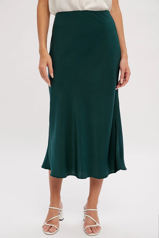 Amelia May Satin Midi Skirt