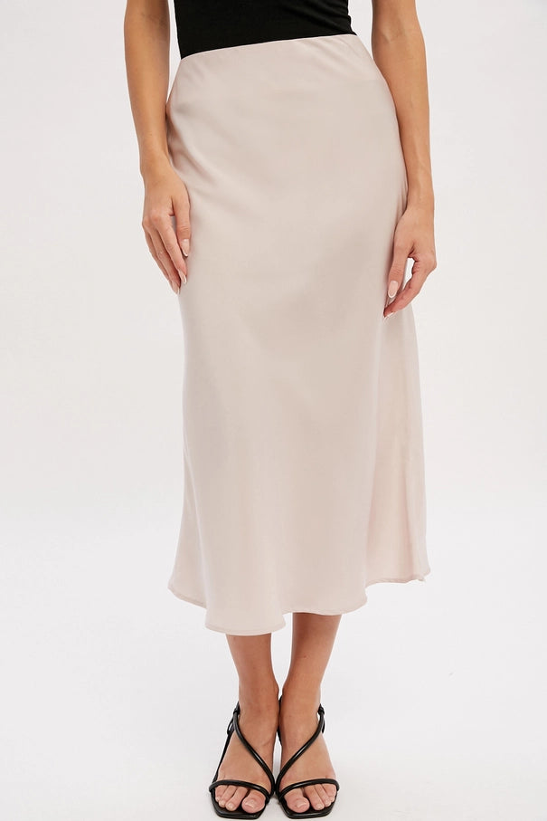 Amelia May Satin Midi Skirt