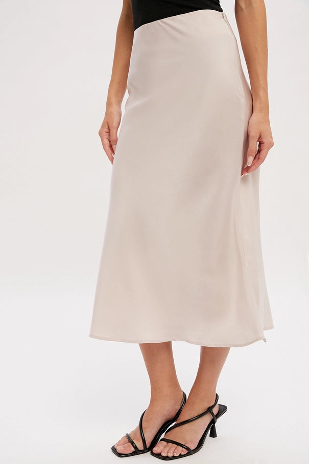 Amelia May Satin Midi Skirt