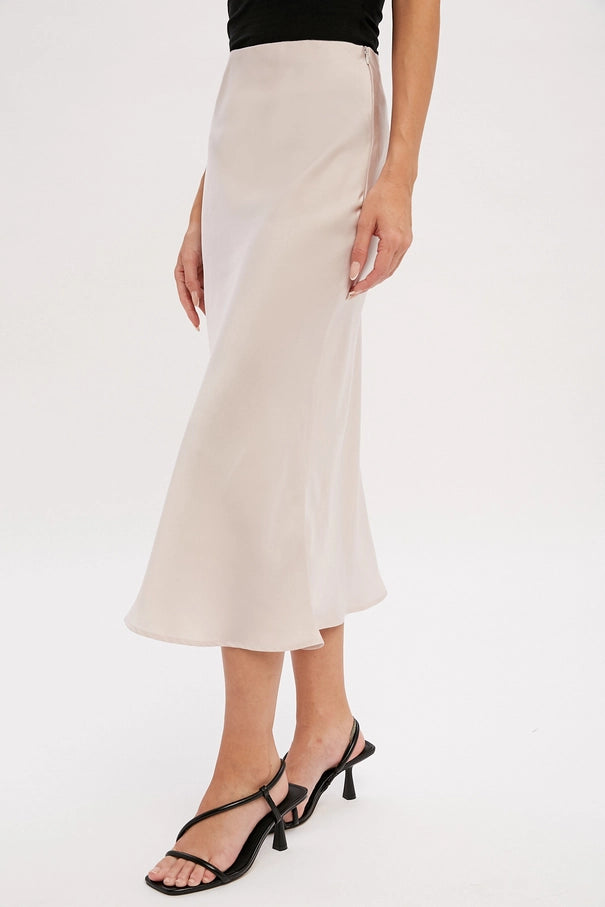 Amelia May Satin Midi Skirt