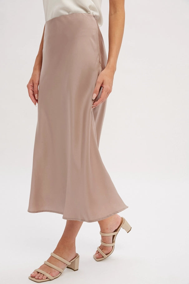 Amelia May Satin Midi Skirt