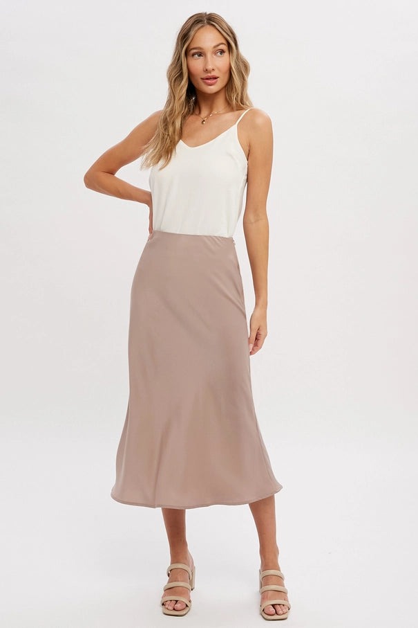 Amelia May Satin Midi Skirt